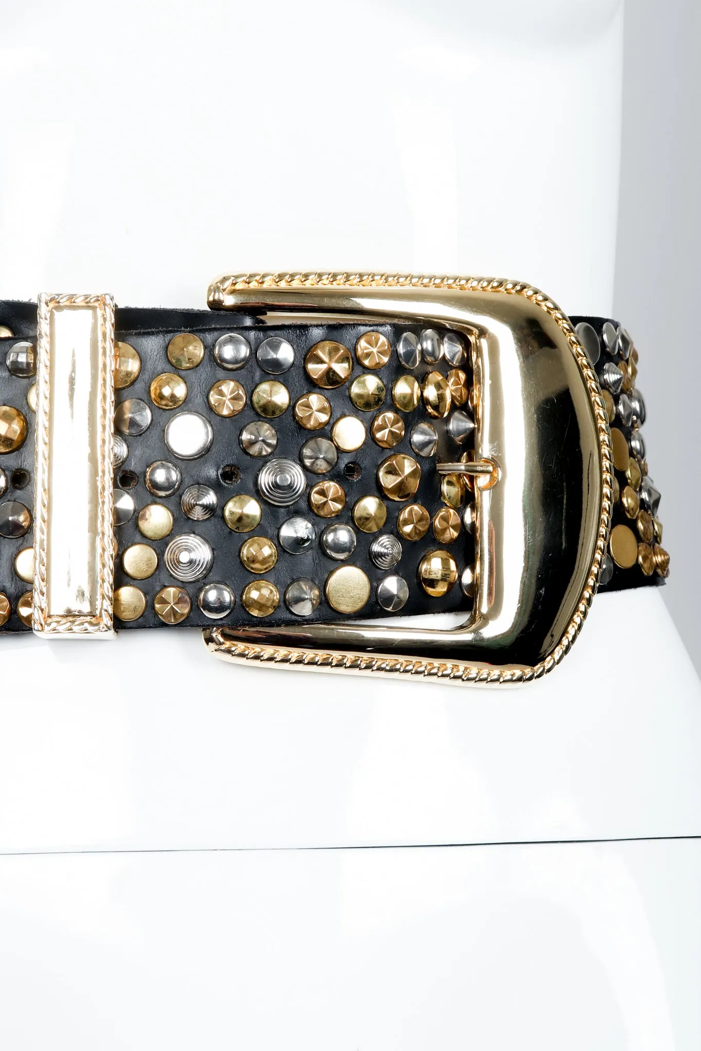 Extra-Wide Leather Stud Belt