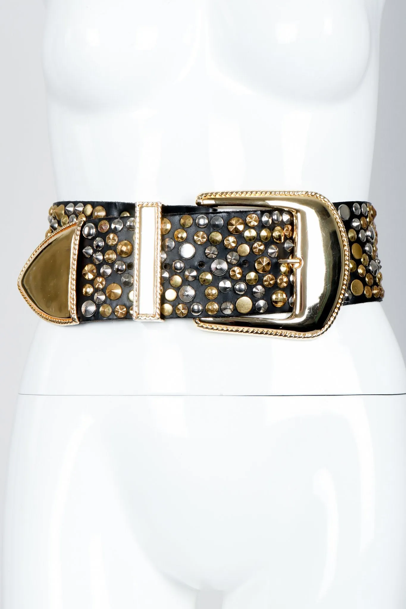 Extra-Wide Leather Stud Belt
