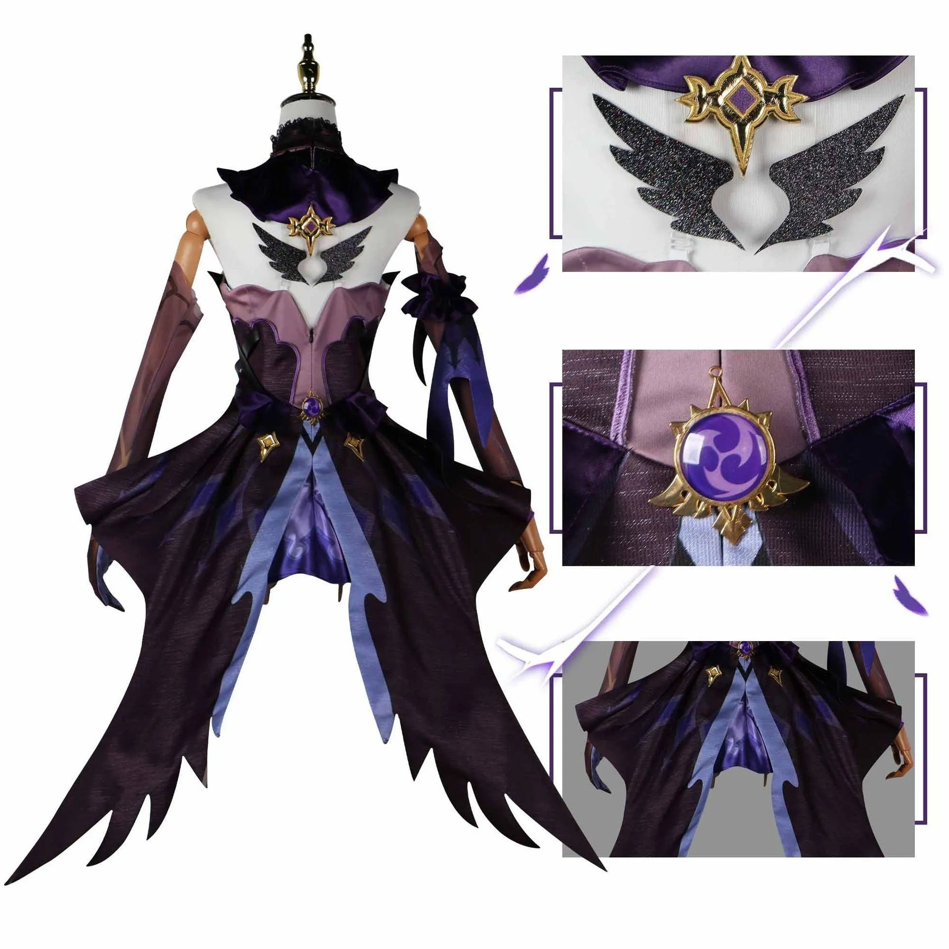 Genshin Impact Fischl Dress Set Cosplay Costume Outfit