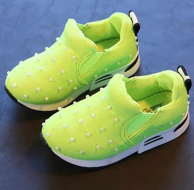Girl's Breathable Pearl Sneakers