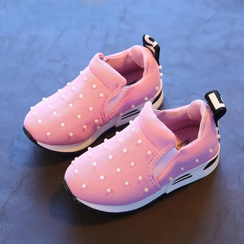 Girl's Breathable Pearl Sneakers