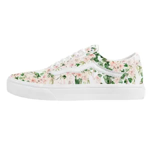 Green Bloom Low Top Flat Sneakers