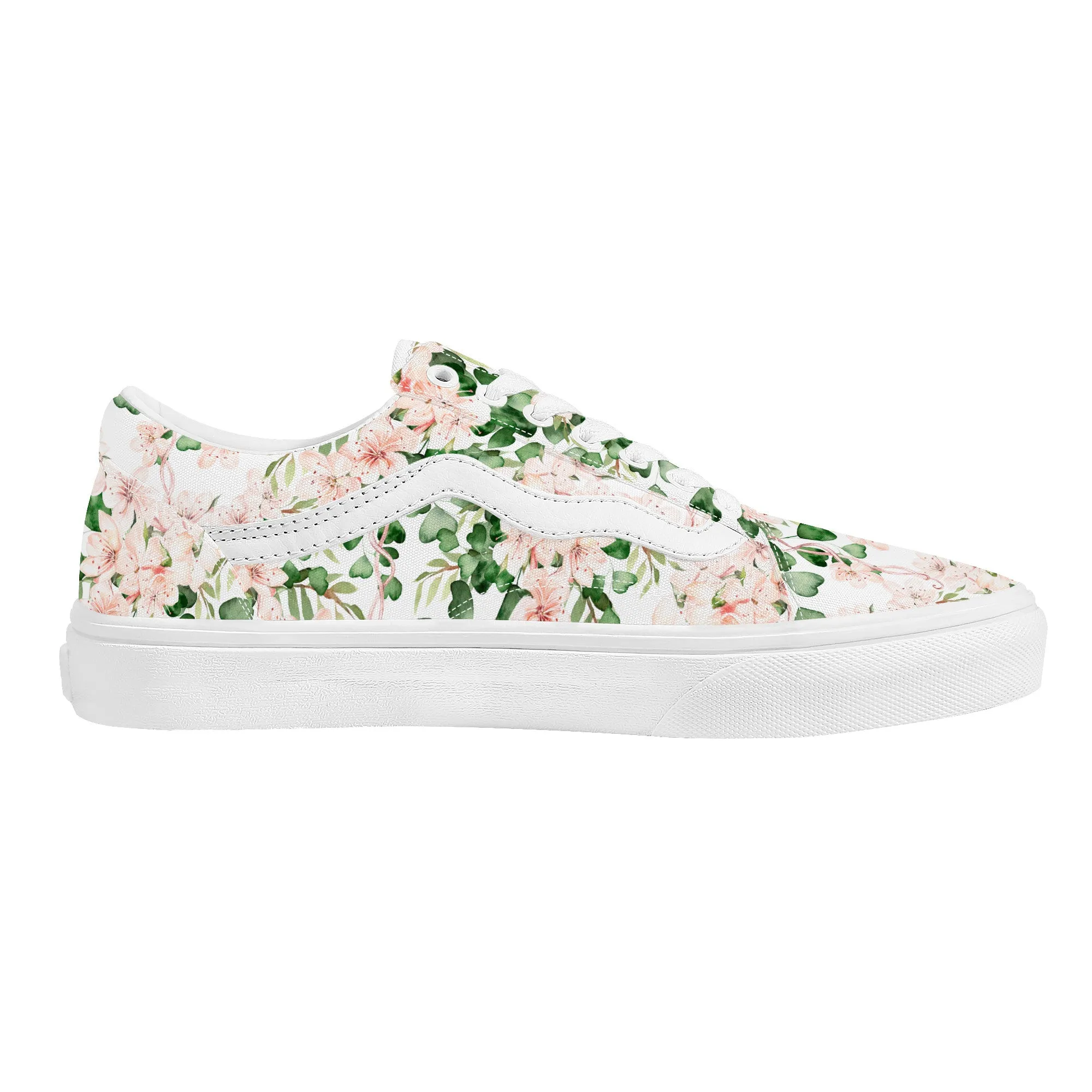 Green Bloom Low Top Flat Sneakers