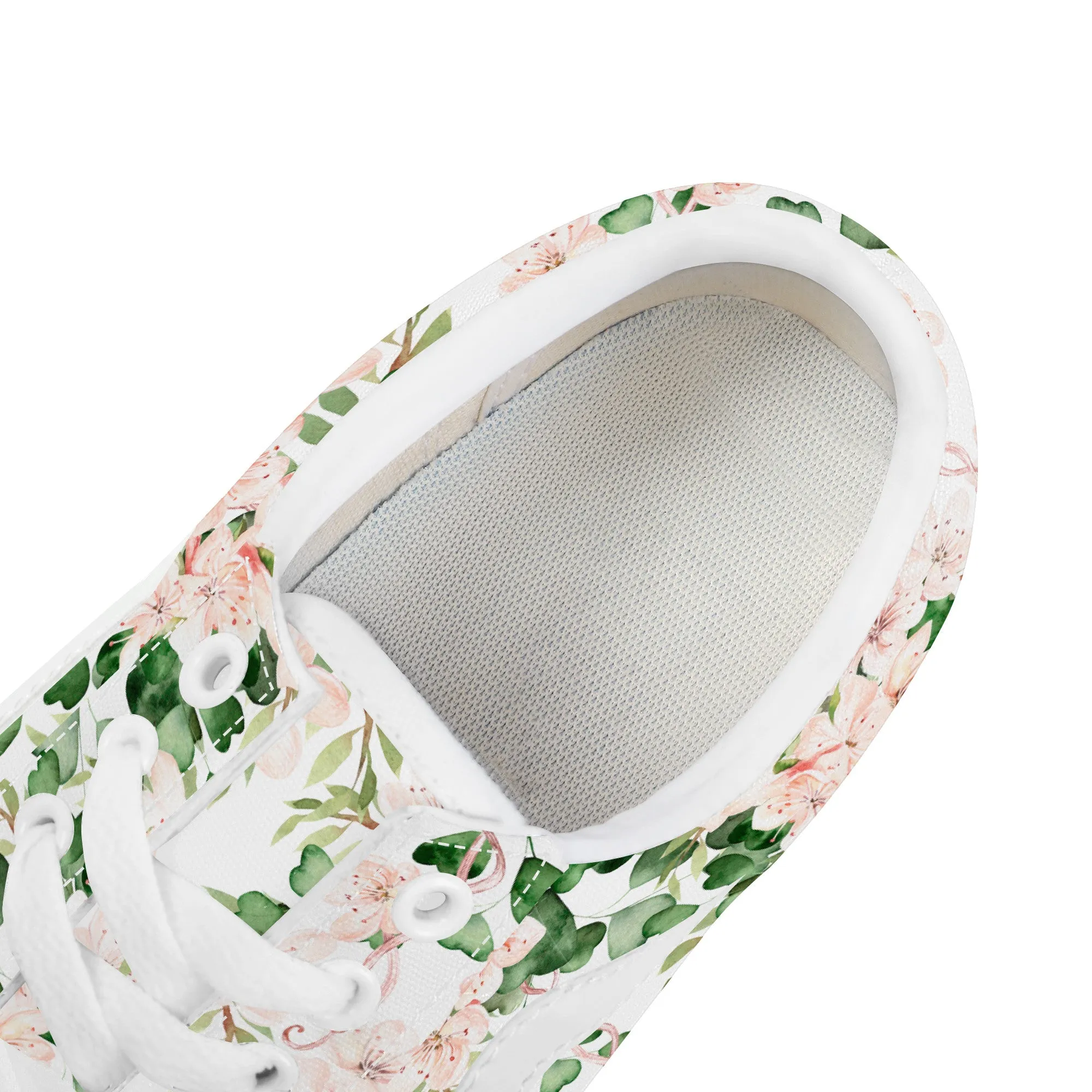Green Bloom Low Top Flat Sneakers