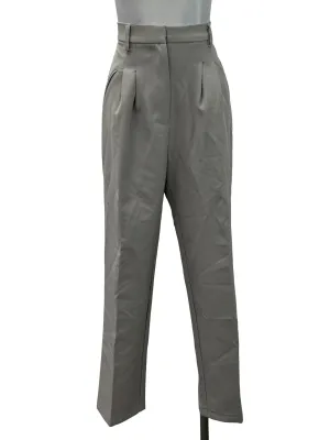 Grey Cropped Fit Formal Pants