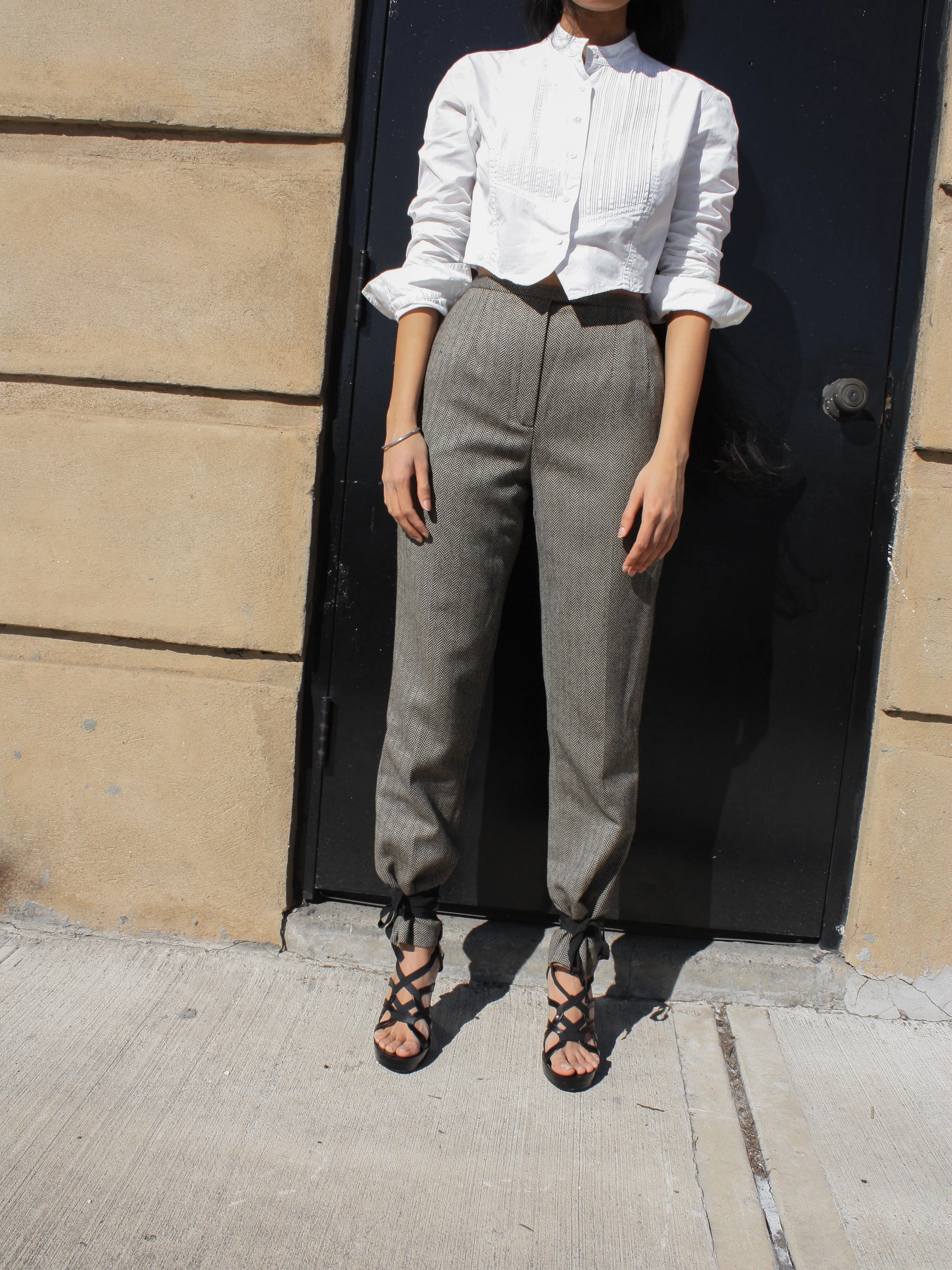 Herringbone Wool Pants