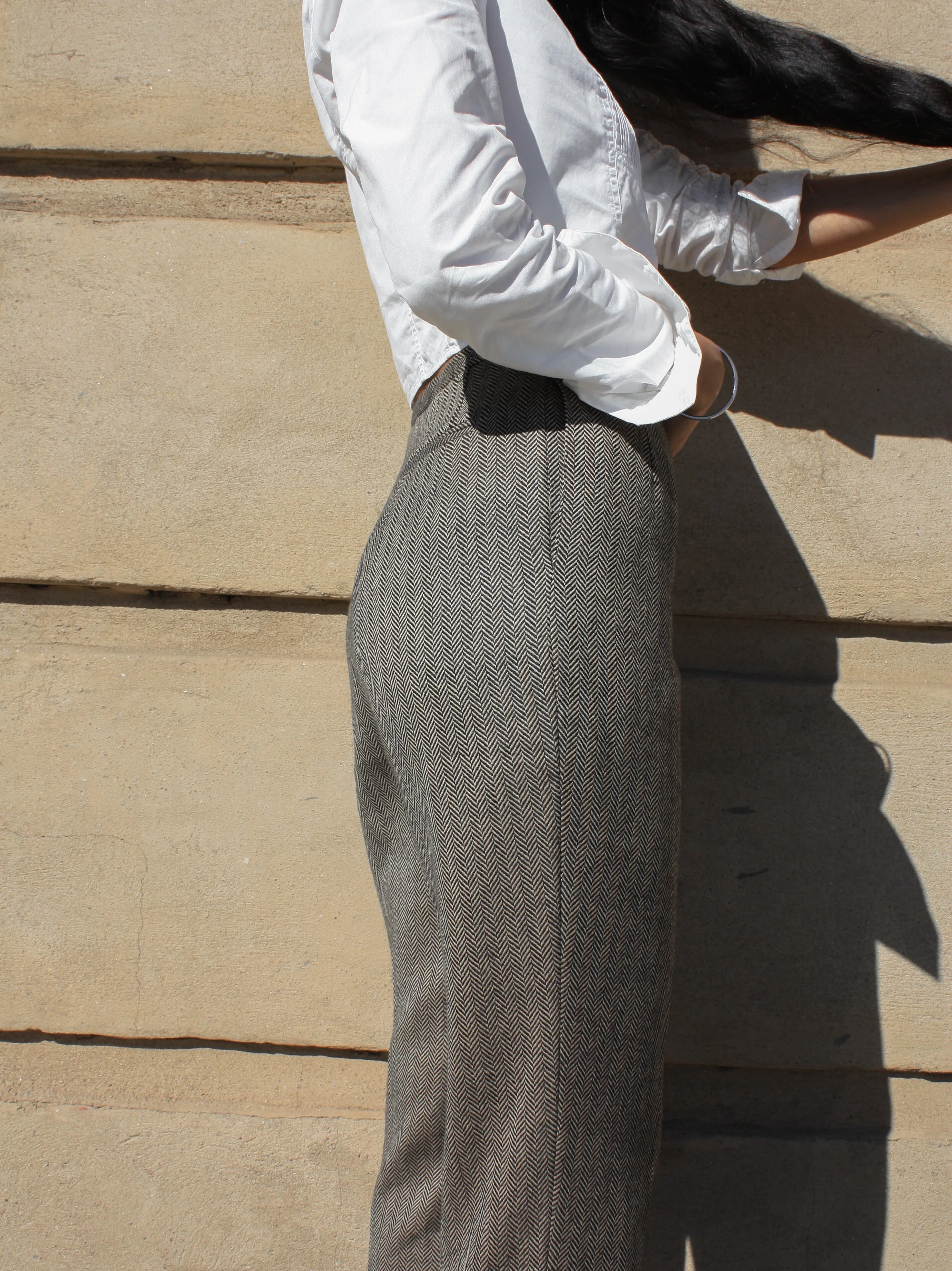 Herringbone Wool Pants