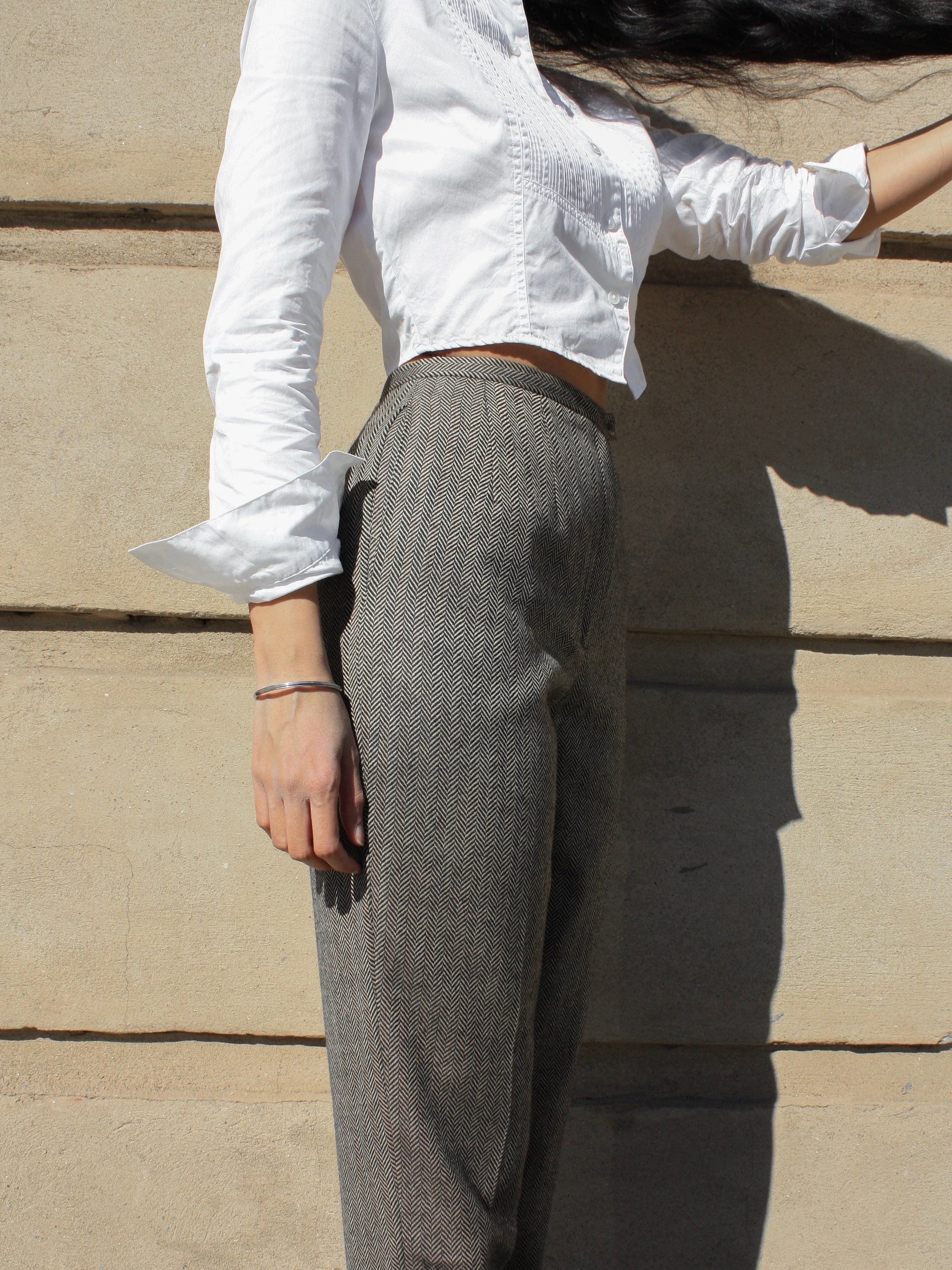 Herringbone Wool Pants