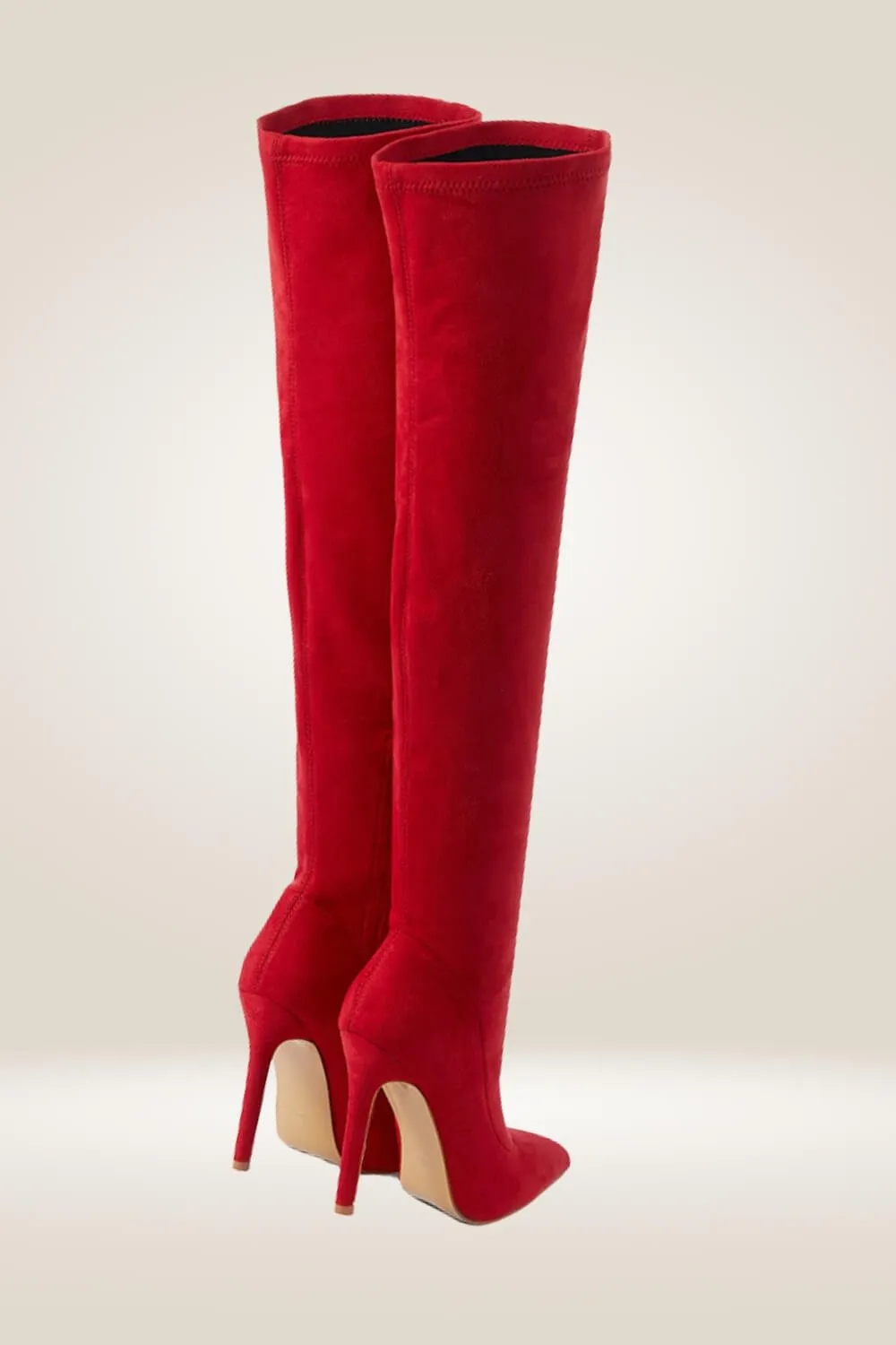 High Heel Red Over The Knee Boots