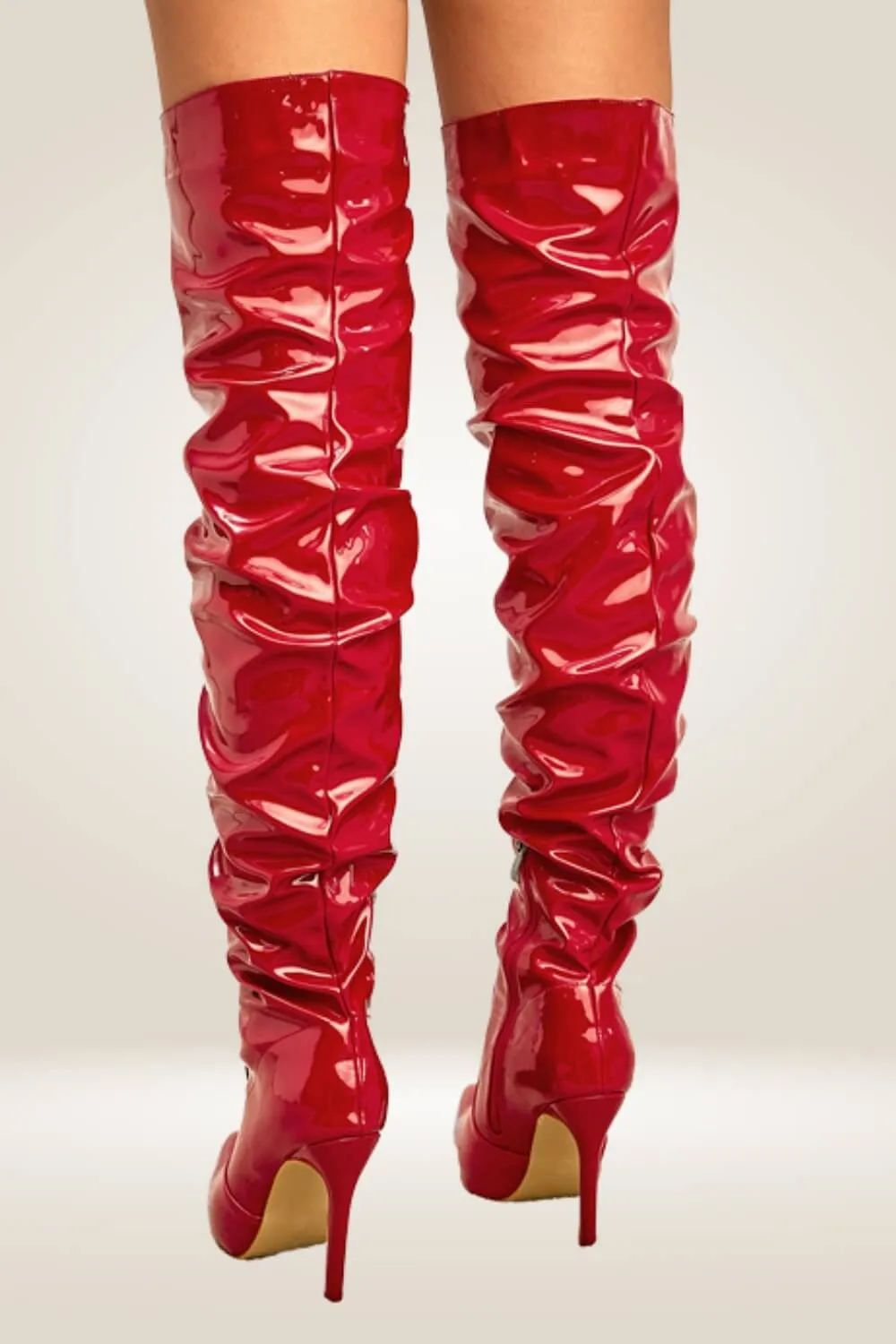 High Heels Red Over The Knee Boots