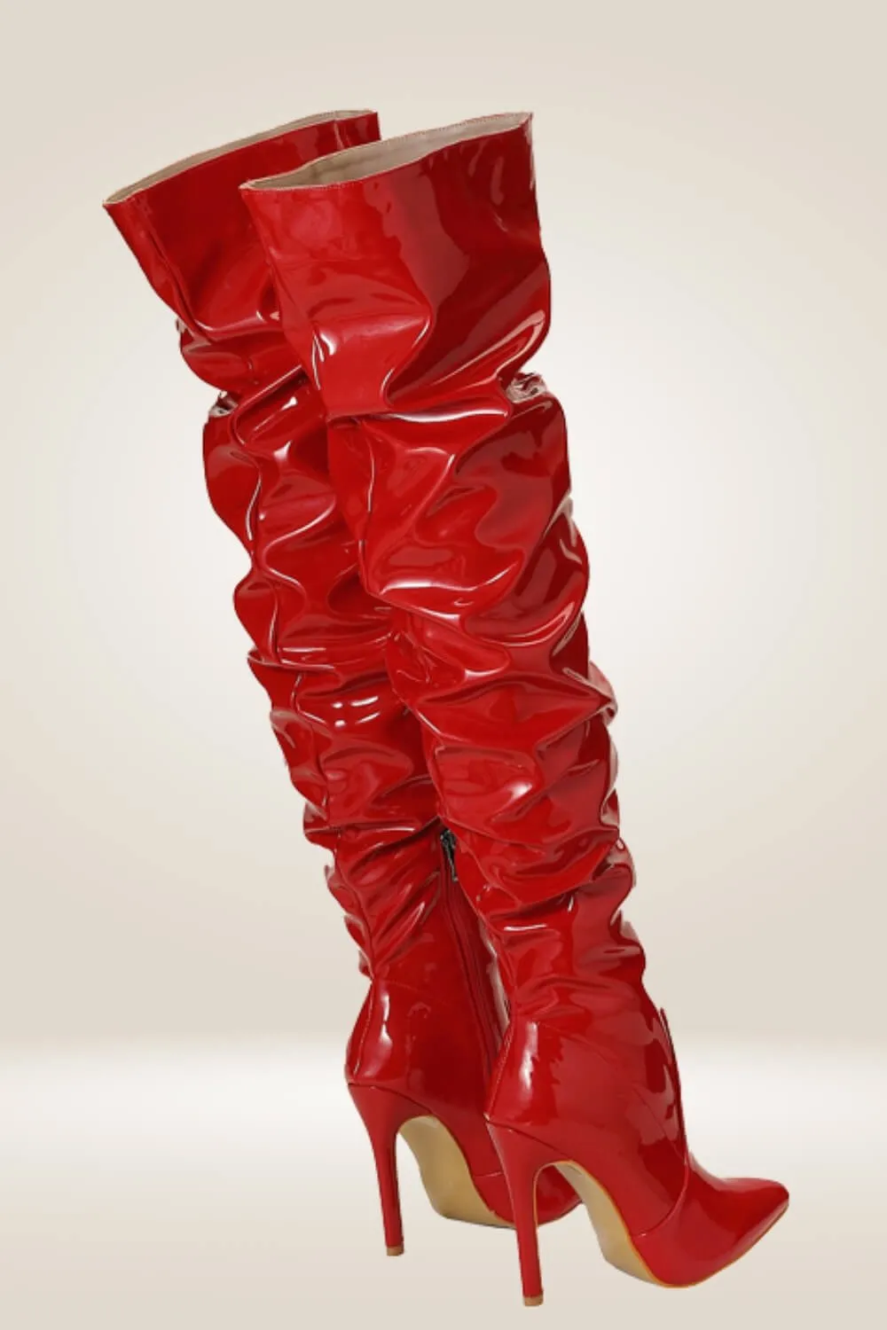 High Heels Red Over The Knee Boots