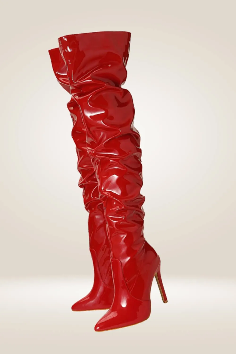 High Heels Red Over The Knee Boots