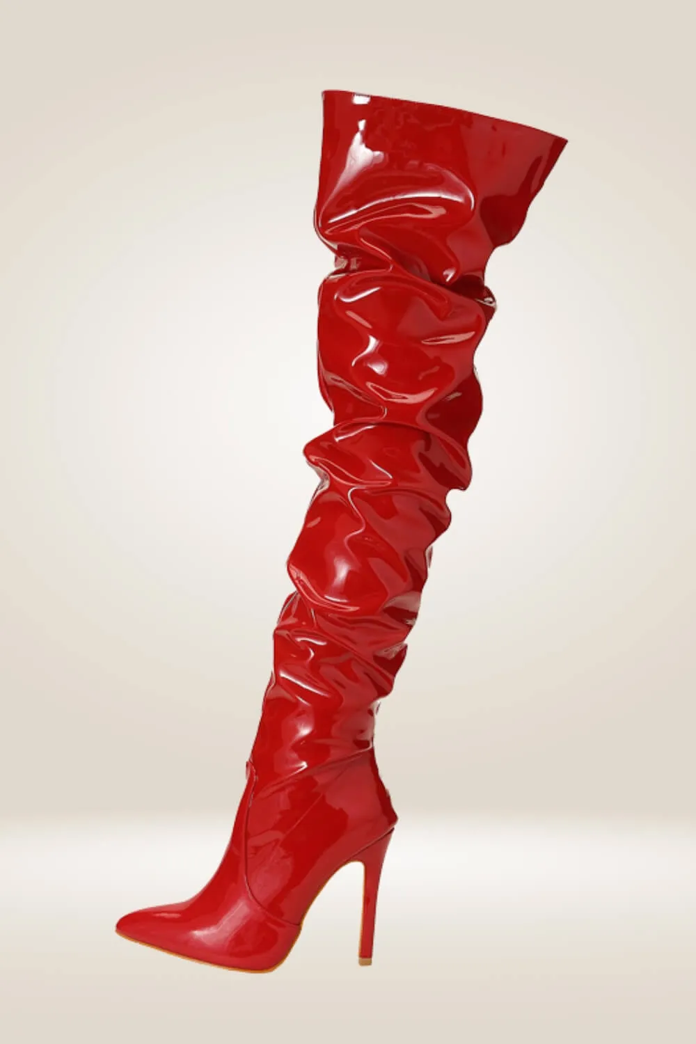 High Heels Red Over The Knee Boots