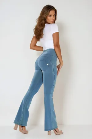 High waist Bootleg Butt lifting Flare Shaping jeans/Jeggings - Light Blue