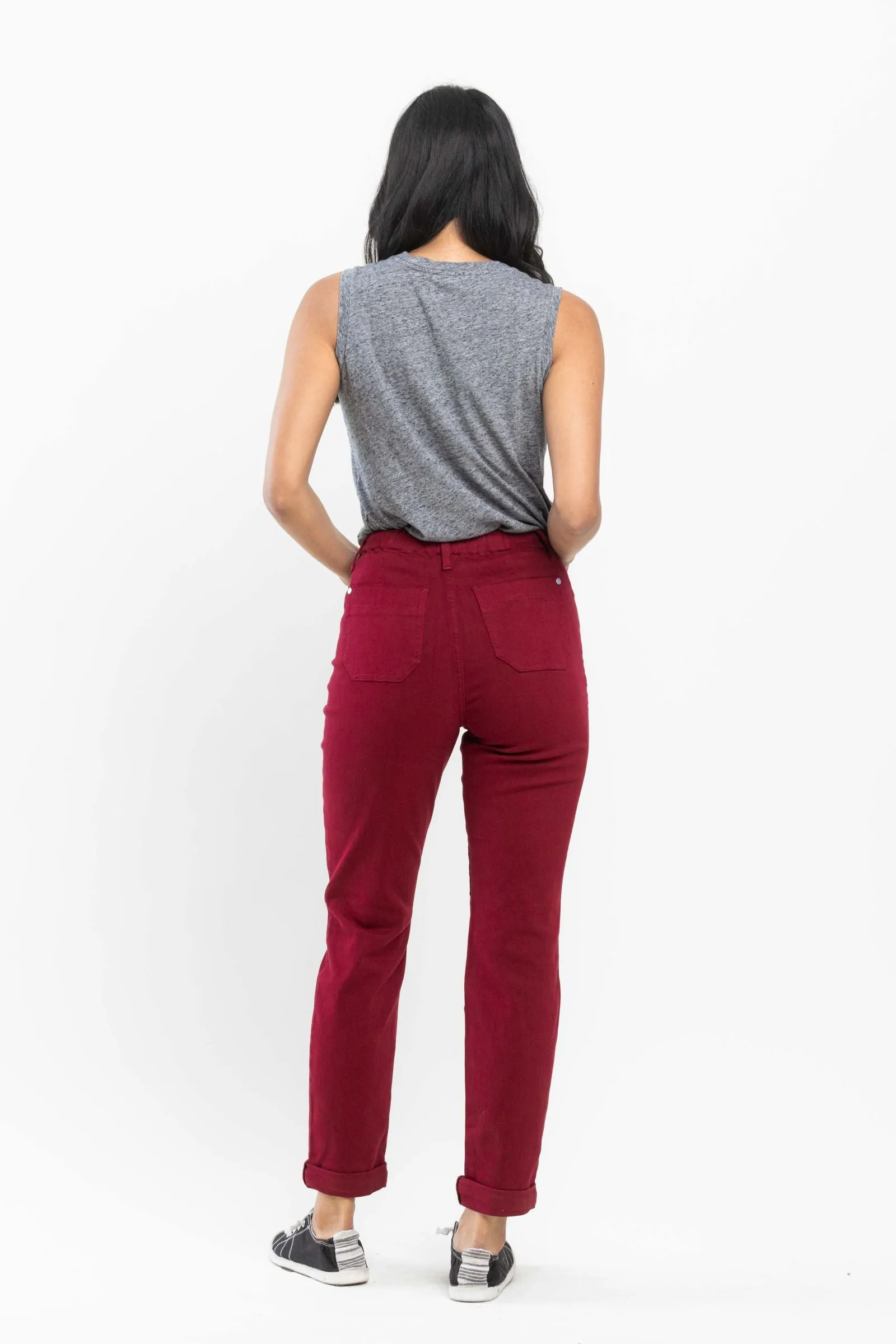 Judy Blue || Carly High Waist Scarlet Double Roll Cuff Jogger Jean