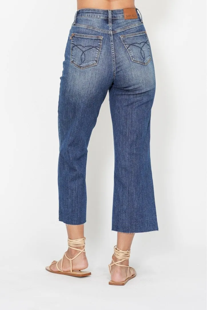 Judy Blue Embroidered Wide Leg Pant