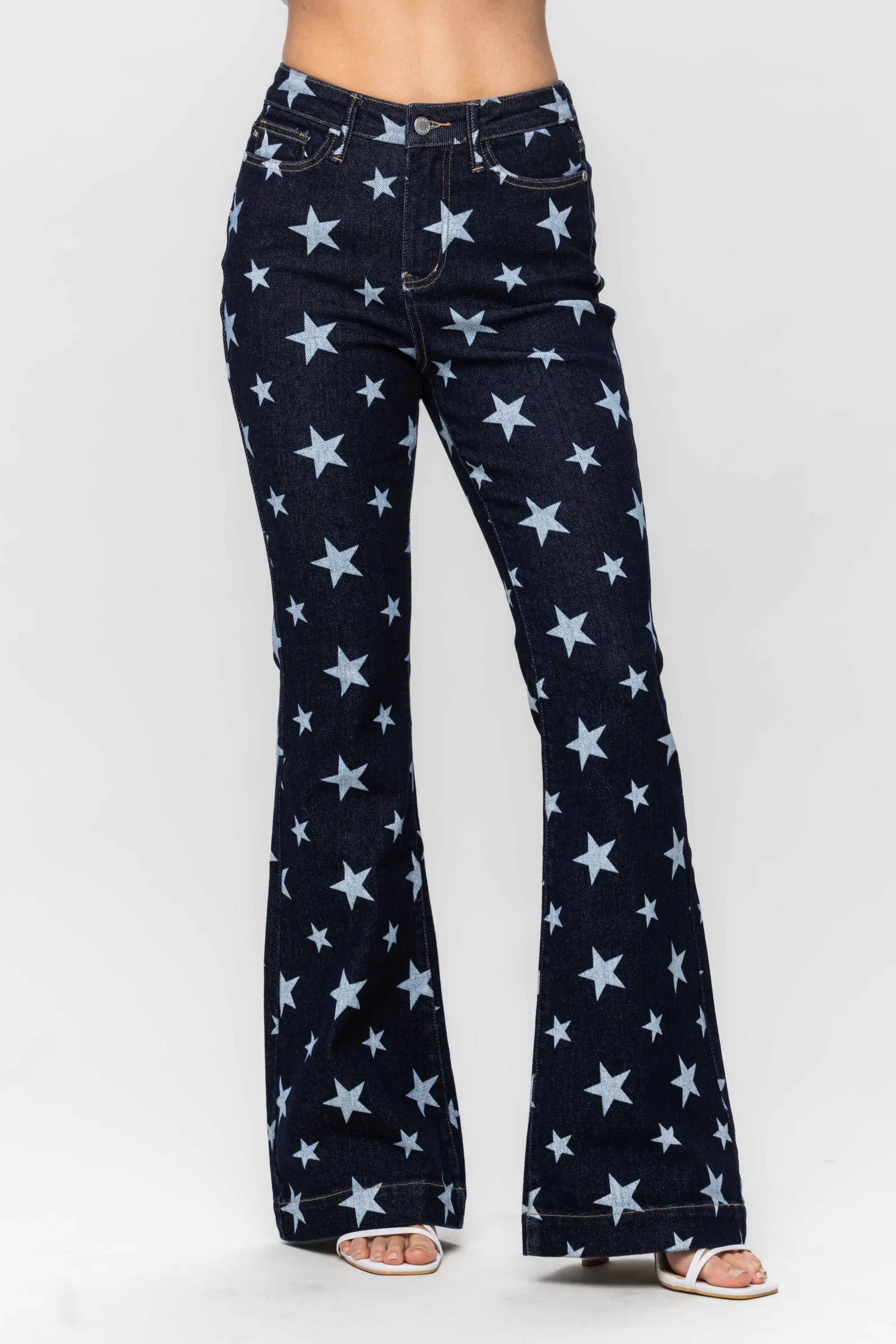 Judy Blue || Starry Nights High Waist Rinse Wash Flare Jean