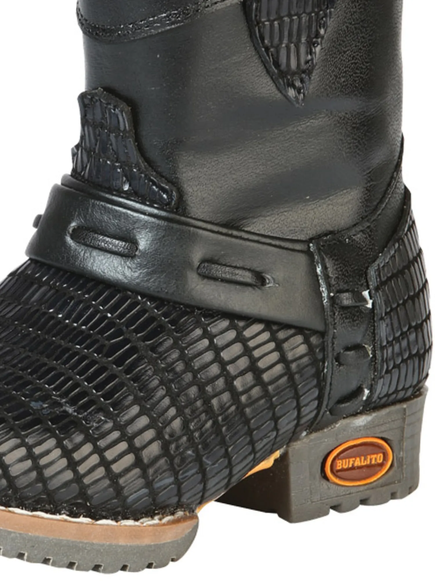 Kids - Botas Vaqueras de Arnes Imitacion de Lizard Grabado en Piel Vacuno para Bebes 'Jar Boots' - ID: 126578
