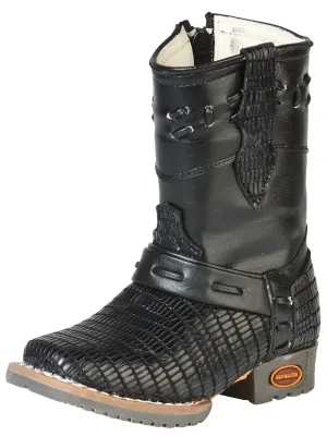 Kids - Botas Vaqueras de Arnes Imitacion de Lizard Grabado en Piel Vacuno para Bebes 'Jar Boots' - ID: 126578