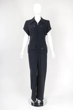 Lace-Up Utility Jumpsuit