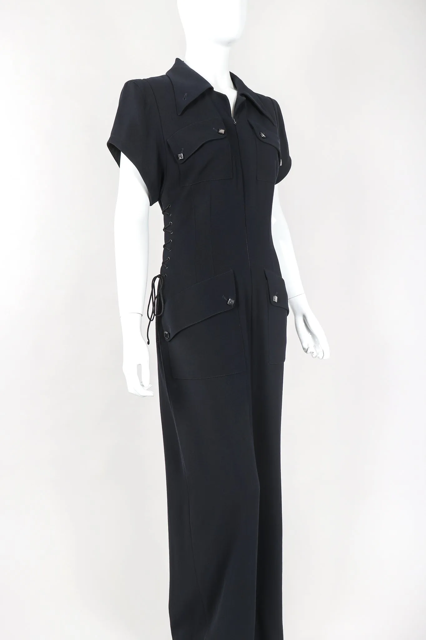 Lace-Up Utility Jumpsuit