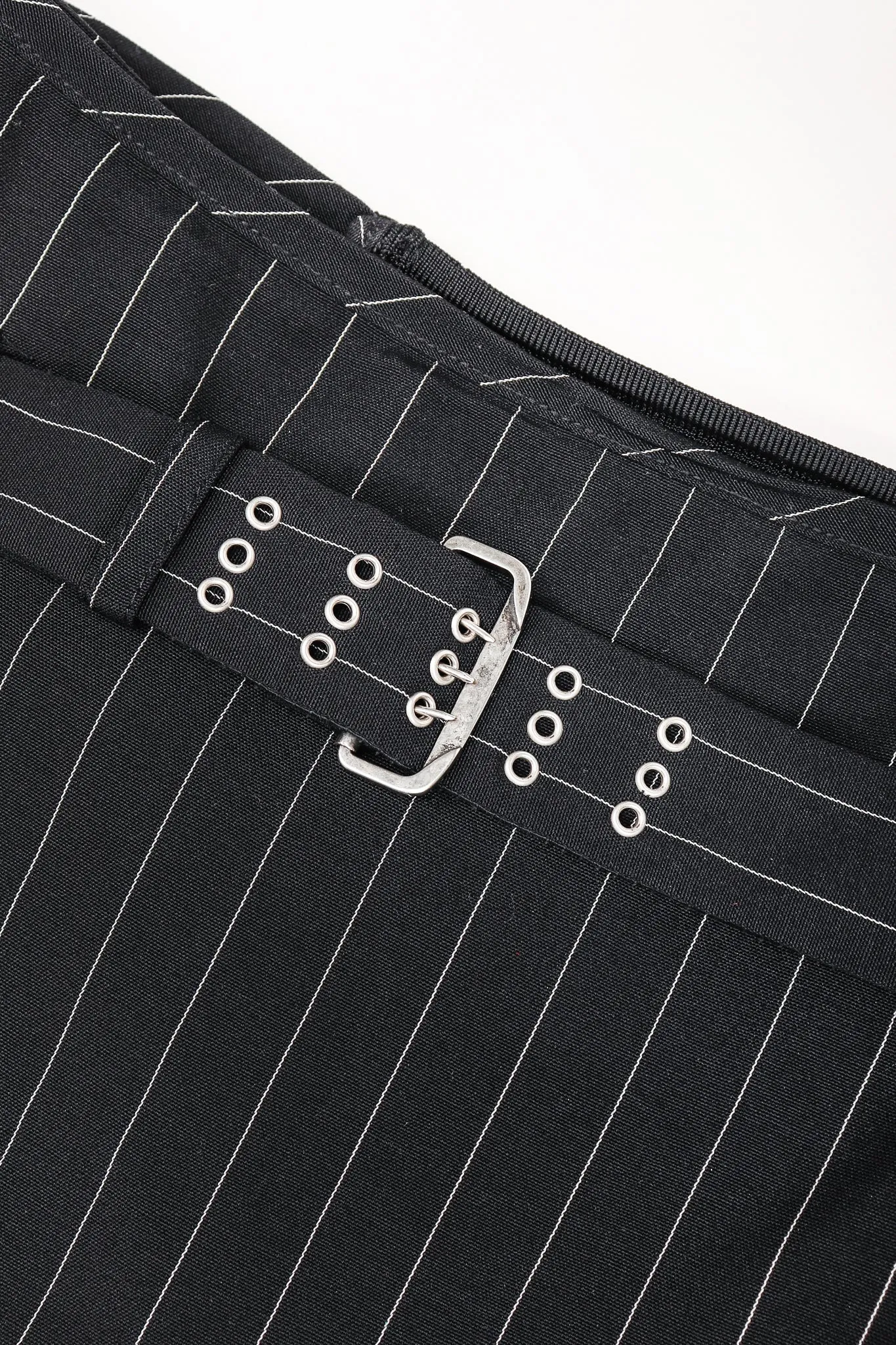 Laced Pinstripe Pencil Skirt