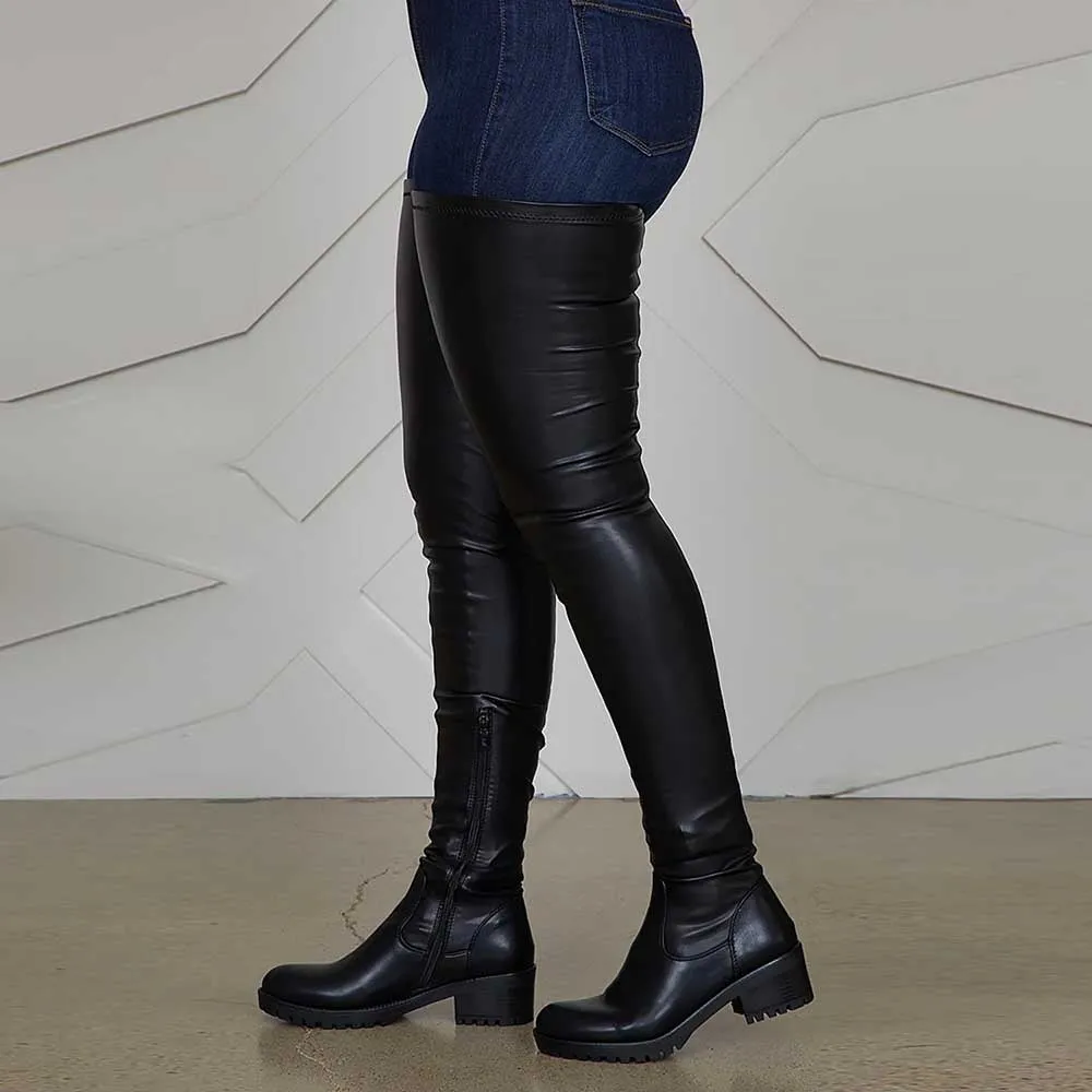 Lady's Extra Long Platform Boots