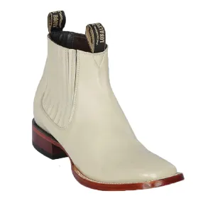 Los Altos Boots Mens #82B8304 Charro Short Boots  | Style Deer Boots | Color Winter White