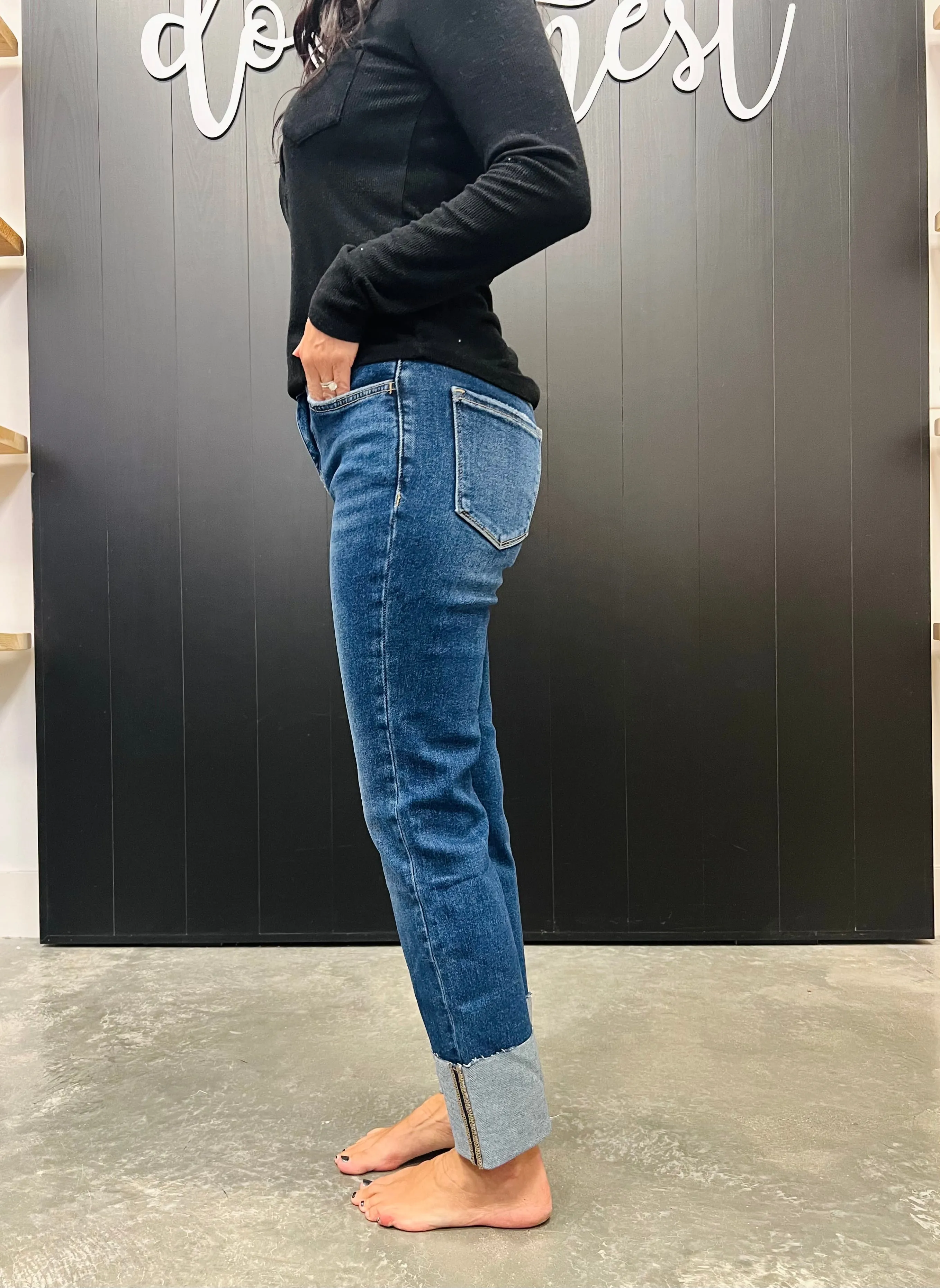Lovervet High Rise Cuff Slim Straight