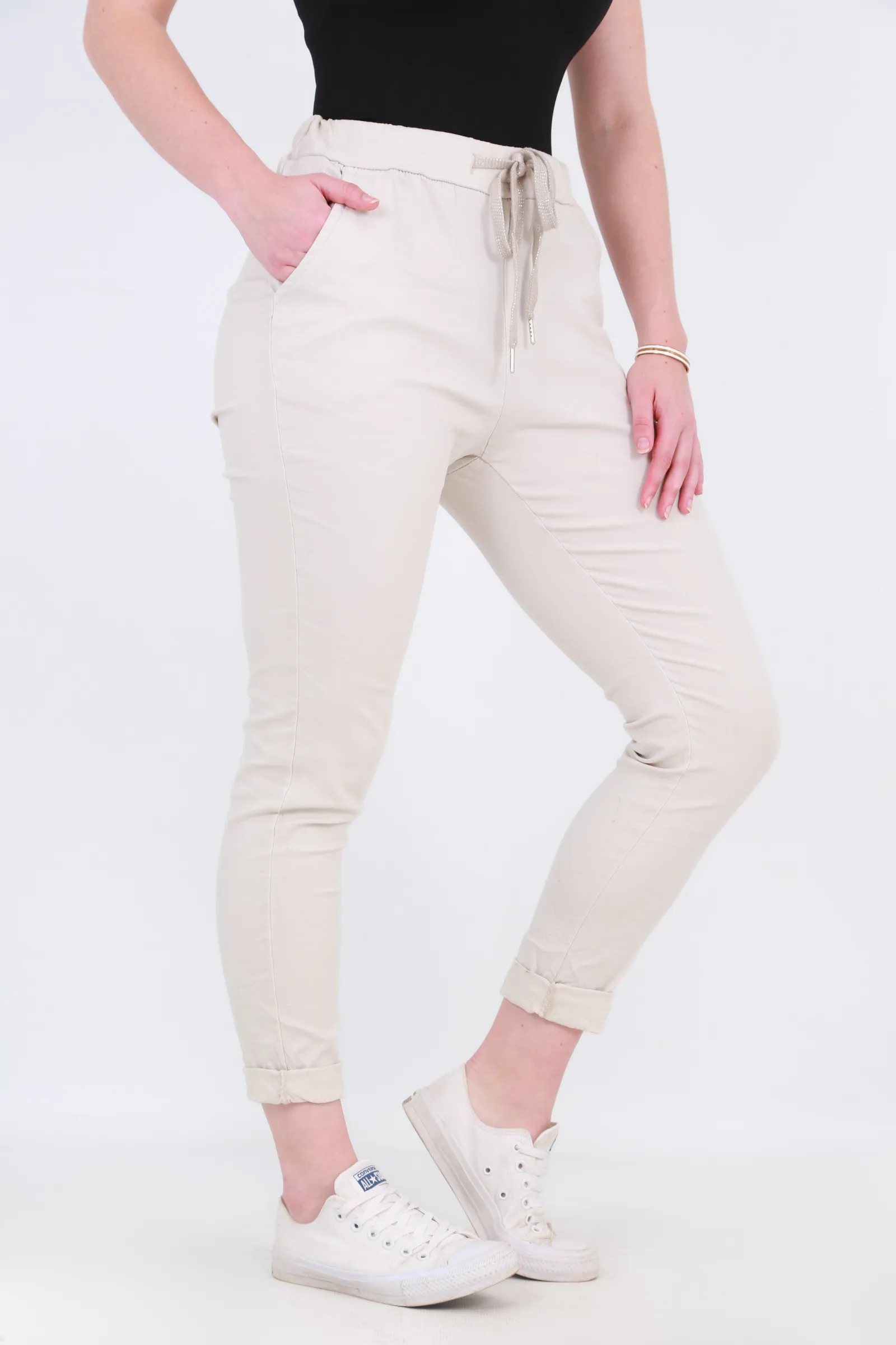 Made in Italy Magic Pants-Cream