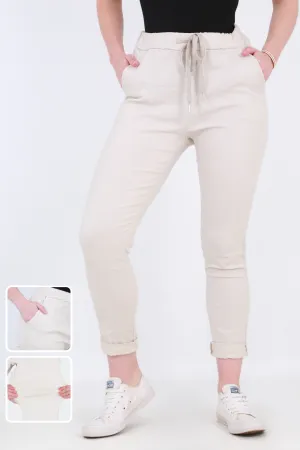 Made in Italy Magic Pants-Cream