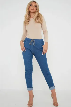Made in Italy Magic Pants-Light Blue denim