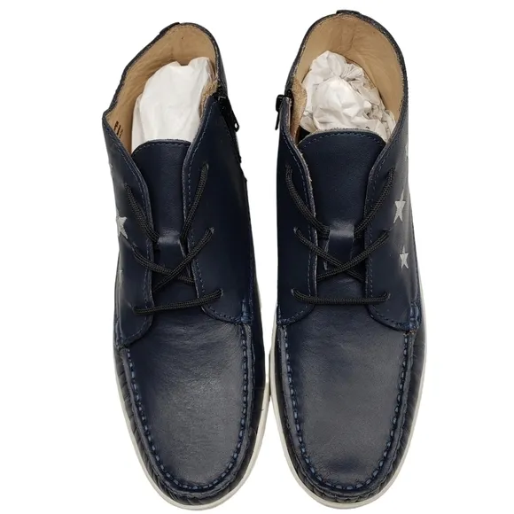 Marc Joseph | NIB Houston Bootie Navy Napa Leather Lace Up Boots Boy's 5.5