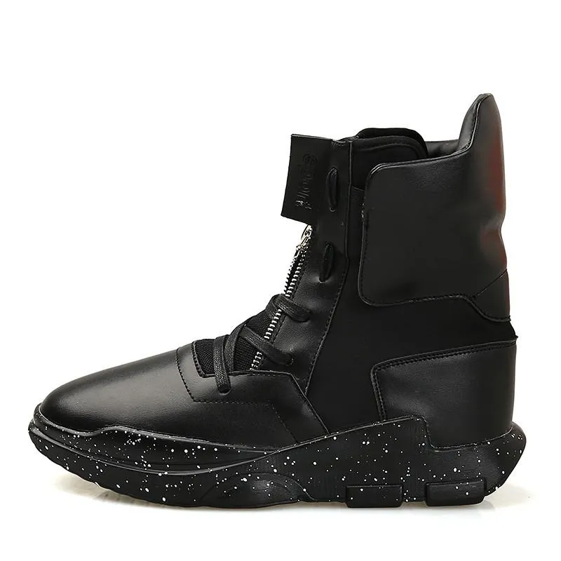Men's Front Zip High Tops In 3 Colors