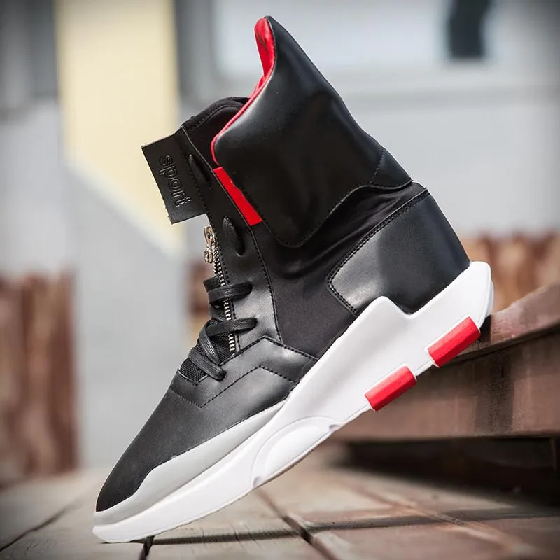 Men's Front Zip High Tops In 3 Colors