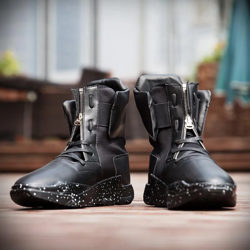 Men's Front Zip High Tops In 3 Colors