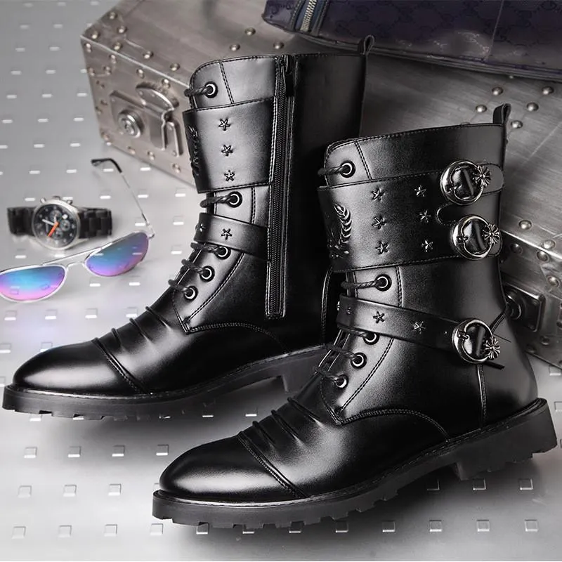 Men's Leather Rivet Style Boots
