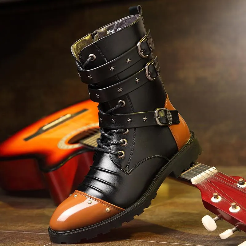 Men's Leather Rivet Style Boots