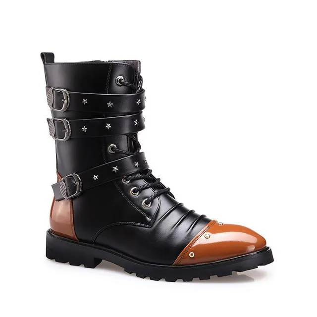 Men's Leather Rivet Style Boots