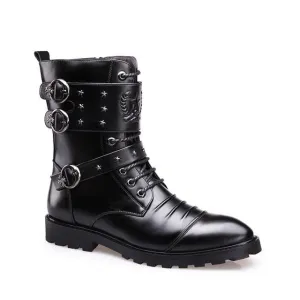 Men's Leather Rivet Style Boots