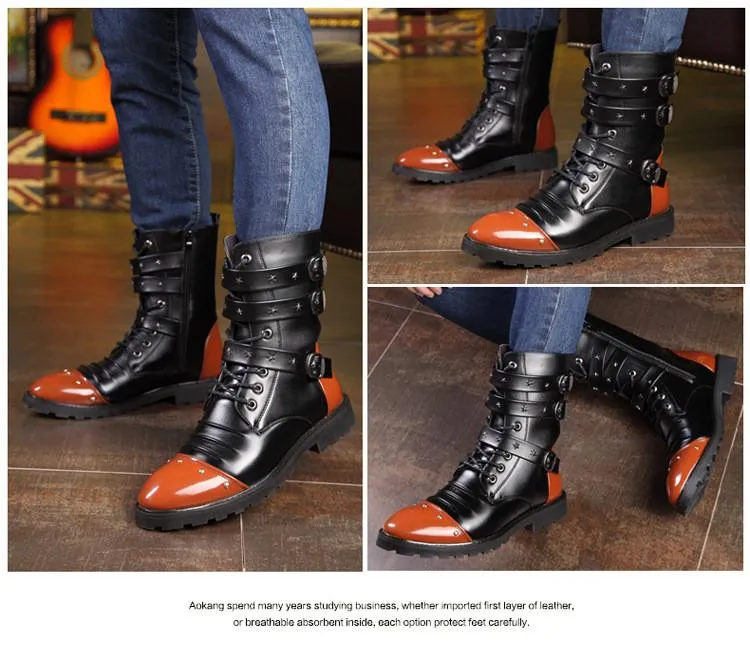 Men's Leather Rivet Style Boots