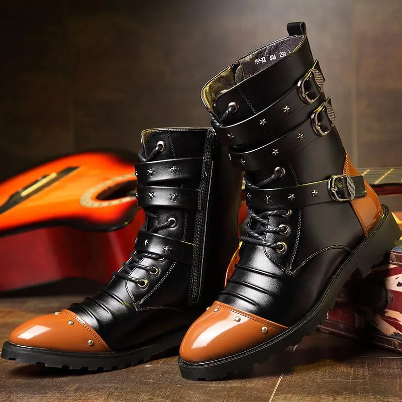 Men's Leather Rivet Style Boots