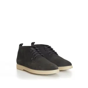 Military Green Suede Lace Up Chukka Boots With Rubber Soles