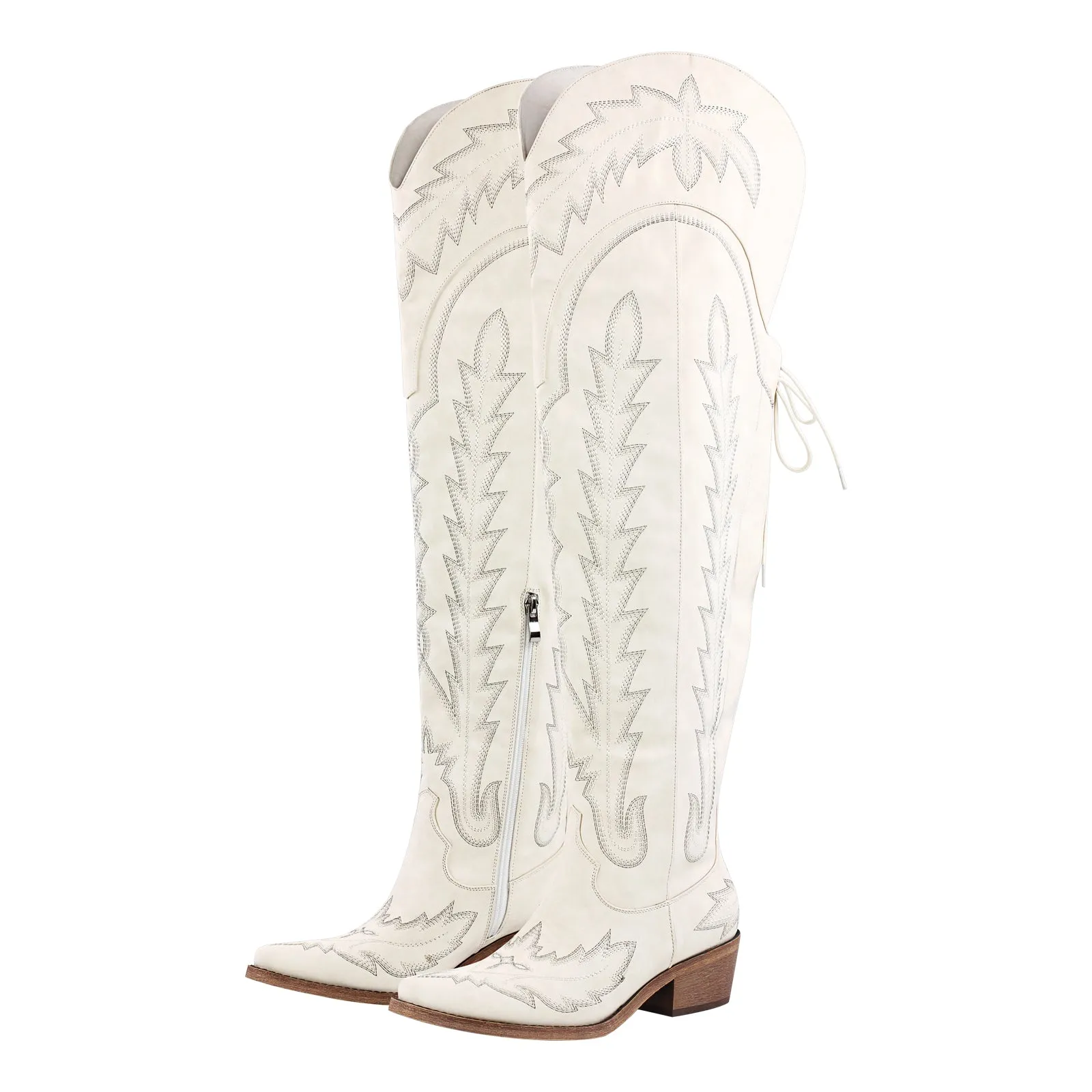 Missheel Western Boots Over The Knee Embroidered Boots