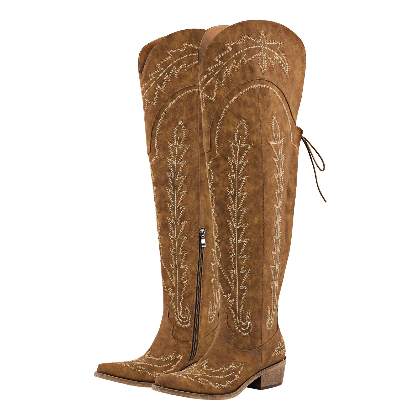 Missheel Western Boots Over The Knee Embroidered Boots