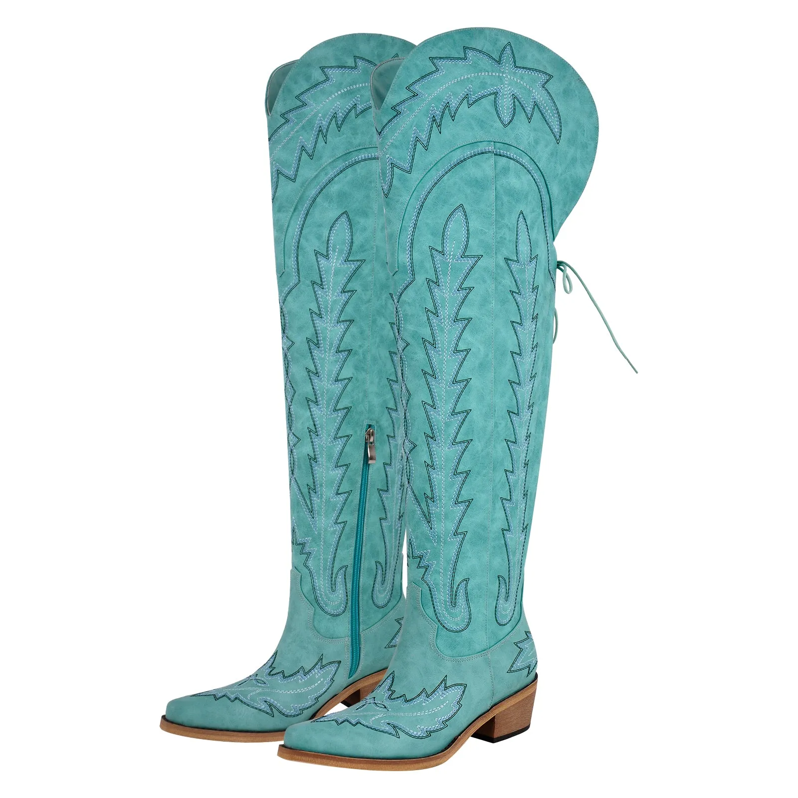 Missheel Western Boots Over The Knee Embroidered Boots