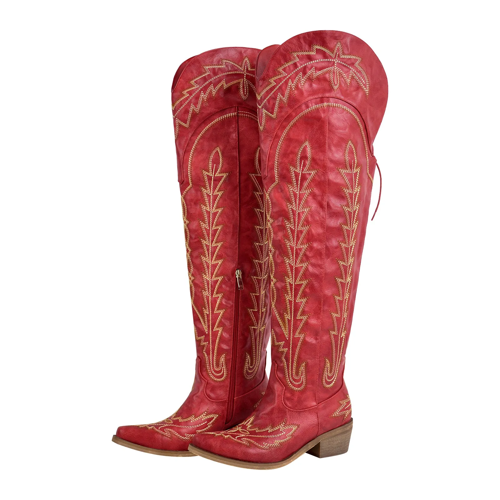 Missheel Western Boots Over The Knee Embroidered Boots