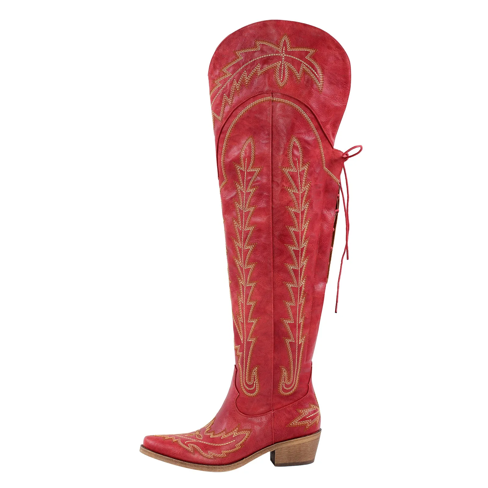 Missheel Western Boots Over The Knee Embroidered Boots