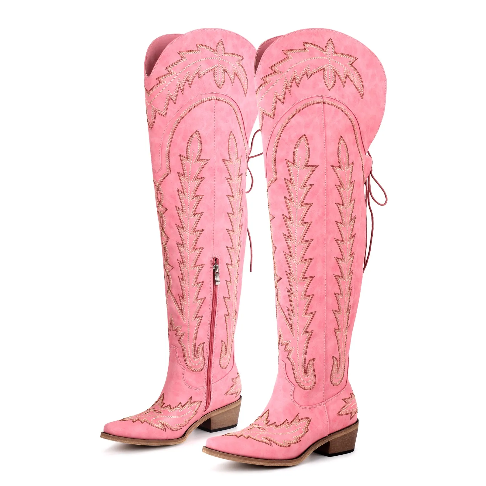 Missheel Western Boots Over The Knee Embroidered Boots