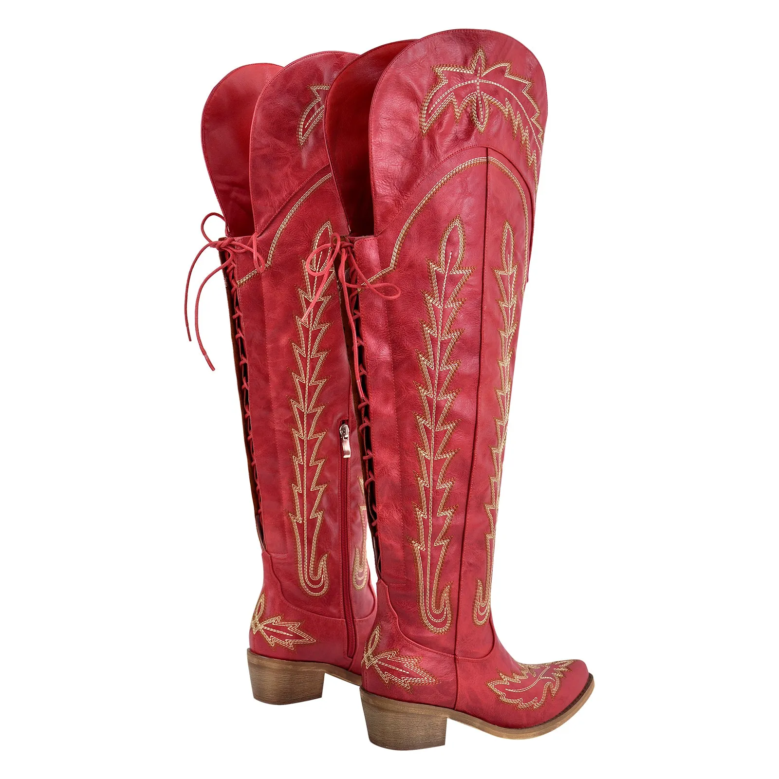 Missheel Western Boots Over The Knee Embroidered Boots